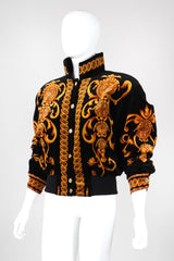 Recess Los Angeles Vintage Escada Baroque Print Versace Velvet Bomber