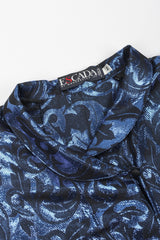 Recess Los Angeles Vintage Escada Metallic Lamé Damask Pajama Pyjama Blouse