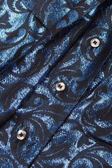 Recess Los Angeles Vintage Escada Metallic Lamé Damask Pajama Pyjama Blouse