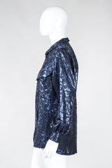 Recess Los Angeles Vintage Escada Metallic Lamé Damask Pajama Pyjama Blouse