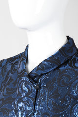 Recess Los Angeles Vintage Escada Metallic Lamé Damask Pajama Pyjama Blouse