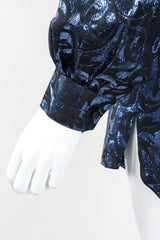 Recess Los Angeles Vintage Escada Metallic Lamé Damask Pajama Pyjama Blouse