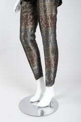 Recess Los Angeles Vintage Escada Royal Golden Brocade Jacket & Pant Suit