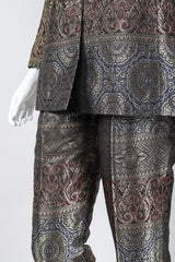 Recess Los Angeles Vintage Escada Royal Golden Brocade Jacket & Pant Suit