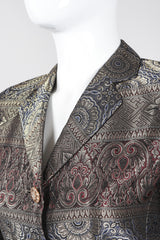 Recess Los Angeles Vintage Escada Royal Golden Brocade Jacket & Pant Suit