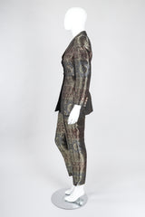 Recess Los Angeles Vintage Escada Royal Golden Brocade Jacket & Pant Suit