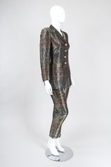 Recess Los Angeles Vintage Escada Royal Golden Brocade Jacket & Pant Suit