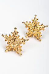 Recess Los Angeles Vintage Escada Nautical Anchor Star Button Clip Earrings