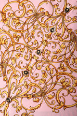 Recess Los Angeles Vintage Escada Checkered Baroque Versace Print Silk Shirt