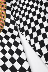 Recess Los Angeles Vintage Escada Checkered Baroque Versace Print Silk Shirt