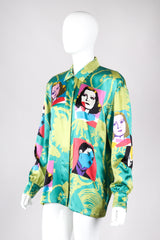 Recess Los Angeles Vintage Escada Warhol Satin Pop Art Chaplin Dietrich Shirt
