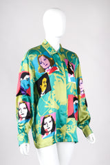 Recess Los Angeles Vintage Escada Warhol Satin Pop Art Chaplin Dietrich Shirt