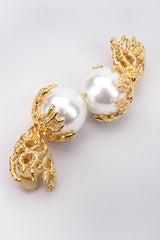 Recess Los Angeles Vintage Escada Branch Coral Pearl Drop Earrings