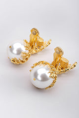 Recess Los Angeles Vintage Escada Branch Coral Pearl Drop Earrings