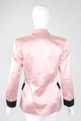 Recess Designer Consignment Vintage Escada Satin Contrast Tuxedo Jacket Los Angeles Resale