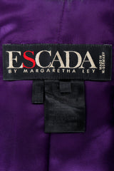 Vintage Escada Jacket Label on Purple