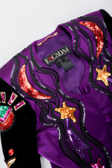 Vintage Escada Magical Satin Skirt Suit Neckline Detail at Recess Los Angeles