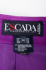 Vintage Escada Skirt Label on Purple