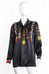 Vintage Escada Animal Ribbon Medals of Valor Shirt on Mannequin Front at Recess LA
