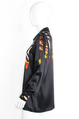 Vintage Escada Animal Ribbon Medals of Valor Shirt on Mannequin Side at Recess LA