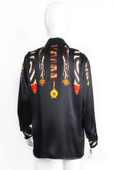 Vintage Escada Animal Ribbon Medals of Valor Shirt on Mannequin Back at Recess LA