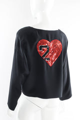 Vintage Escada Sequined Heart Silk Top on mannequin angle at Recess Los Angeles