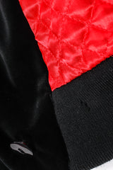 Vintage Escada Velvet Star Moto Jacket waistband hole at Recess Los Angeles