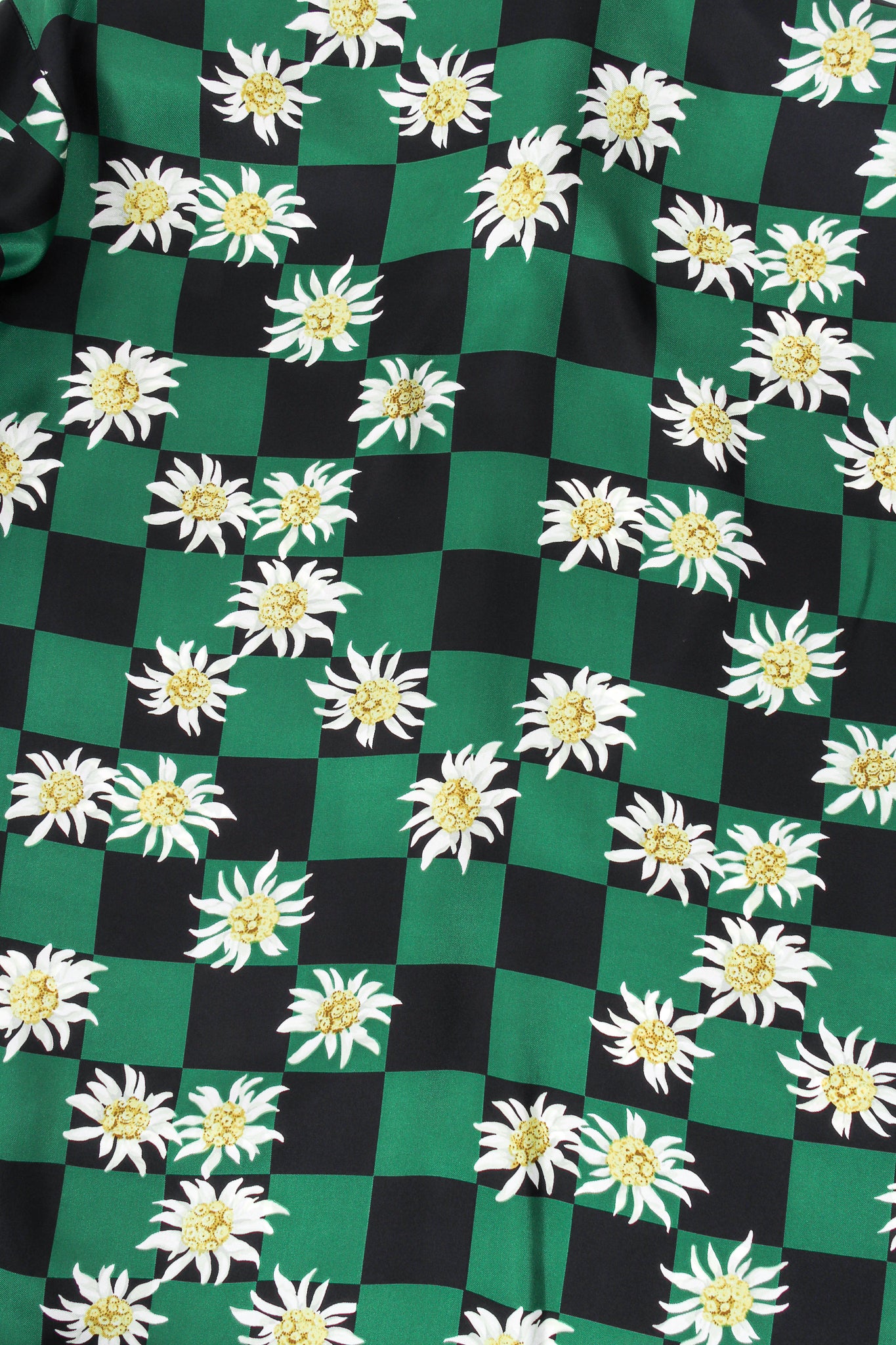 Vintage Escada Checkered Daisy Silk Twill Shirt print at Recess Los Angeles