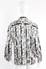 Vintage Escada Striped Trophy Sport Print Shirt on mannequin back at Recess Los Angeles