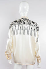 Vintage Escada Tasseled Mantilla Print Shirt on Mannequin back at Recess Los Angeles