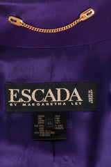 Vintage Escada Profile Color Block Satin Jacket label at Recess LA