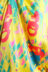 Vintage Escada Marilyn Monroe Silk Pop Art Shirt fabric detail at Recess Los Angeles