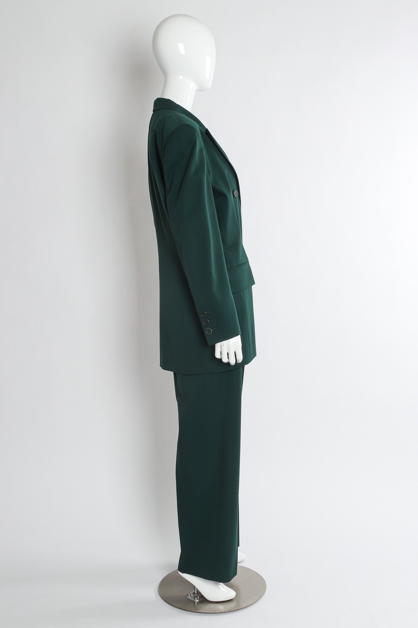Vintage Escada Double Breasted Blazer & Pant Suit Set mannequin side @ Recess LA