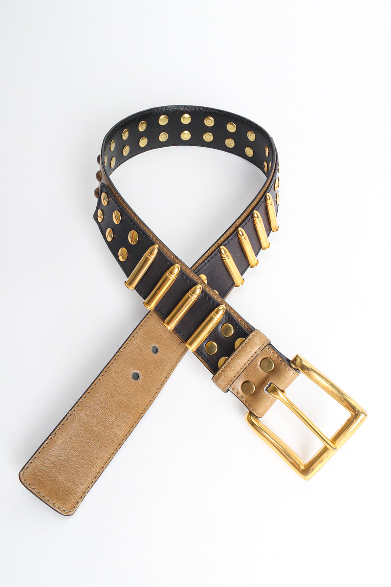 Vintage Escada Bullet Studded Leather Belt front looped @ Recess Los Angeles