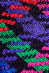 Vintage Escada Collarless Jewel Plaid Tweed Jacket fabric detail at Recess Los Angeles