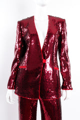 Vintage Escada Sequined Jacket & Pant Suit on Mannequin crop front at Recess LA