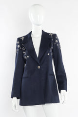 Vintage Escada Embroidered Star Wool Blazer @Recessla
