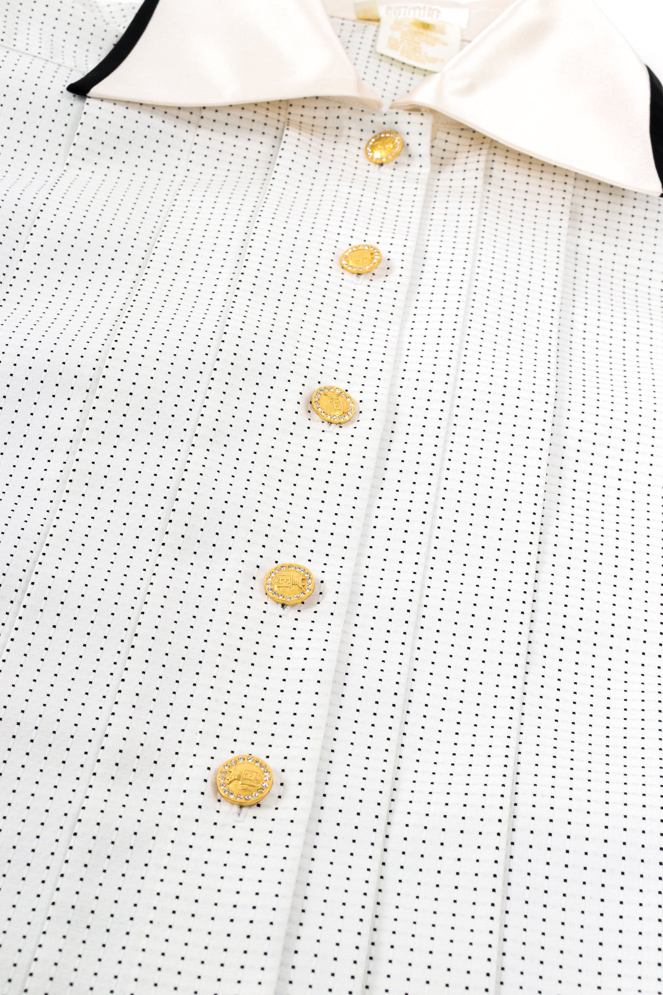 Vintage Escada Dobby Dot Tassel Tie Shirt buttons at Recess Los Angeles