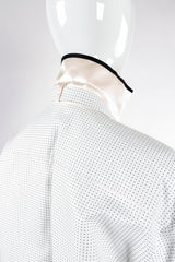 Vintage Escada Dobby Dot Tassel Tie Shirt on Mannequin back collar at Recess Los Angeles