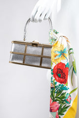 Recess Los Angeles Vintage Etra Metallic Lamé Cage Box Bag
