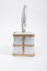 Recess Los Angeles Vintage Etra Metallic Lamé Cage Box Bag