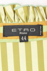 Recess Los Angeles Vintage Etro Cotton Sateen Ruffle Stripe Blouse