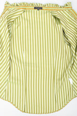 Recess Los Angeles Vintage Etro Cotton Sateen Ruffle Stripe Blouse