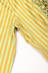 Recess Los Angeles Vintage Etro Cotton Sateen Ruffle Stripe Blouse