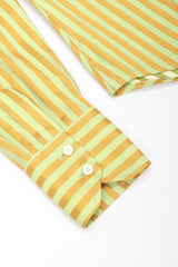 Recess Los Angeles Vintage Etro Cotton Sateen Ruffle Stripe Blouse