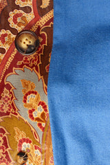 Vintage Etro Paisley Floral Trench Coat buttons/liner close @ Recess Los Angeles