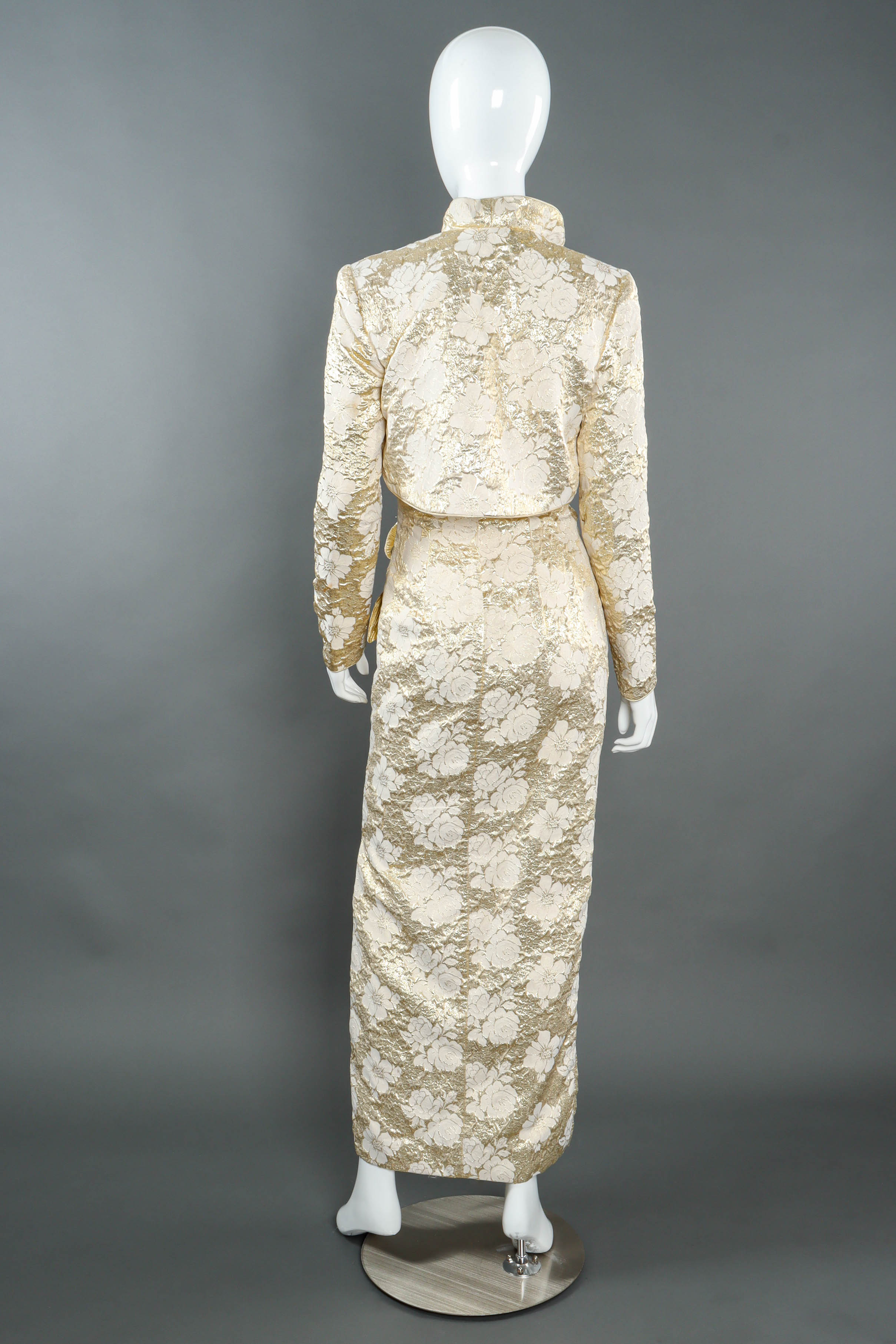 Vintage Eugene Alexander Champagne Bolero & Dress Set mannequin back @ Recess LA