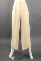 Vintage Eva Chun Silk Jacket & Chiffon Pant Suit Set pant front at Recess Los Angeles