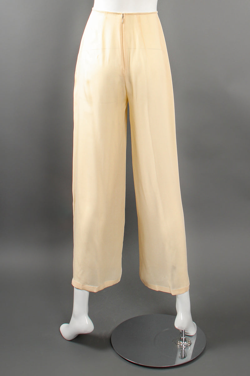Vintage Eva Chun Silk Jacket & Chiffon Pant Suit Set pant back at Recess Los Angeles