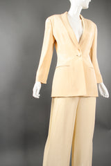 Vintage Eva Chun Silk Jacket & Chiffon Pant Suit Set on Mannequin crop at Recess Los Angeles